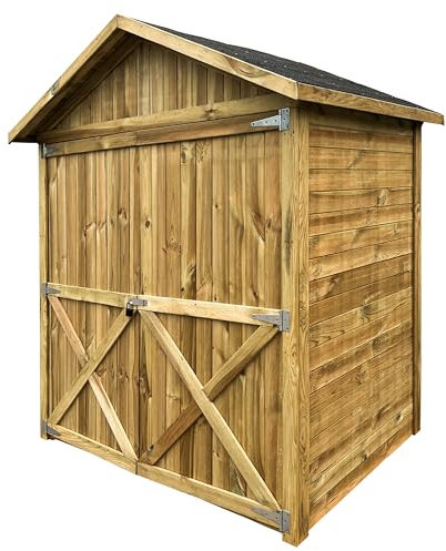 4iQ Group Geräteschuppen Holz 175x120x214 cm - Gartenhaus Holz mit Boden - Gerätehaus Wetterfest - Gartengerätehaus Modularer Aufbau