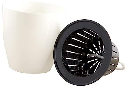 BESPORTBLE Pot de Fleur bassine Plastique Jardiniere Plastique Pot Fleur Pots de Fleurs Pot de jardinière Cache-Pot Rond jardinière à arrosage Automatique Porcelaine Blanche Le h006