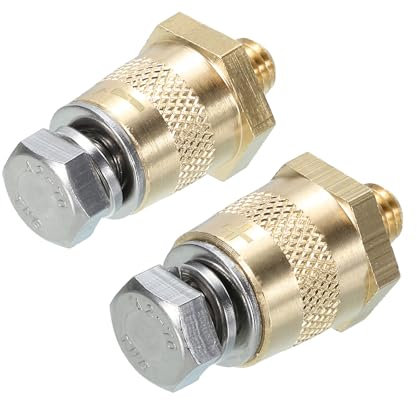 sourcing map M8 Battery Terminal Charging Posts Positive or Negative Battery Terminal Connector Post Adapter M8x1.25 Stud Extender Screws Nuts 1 Pair