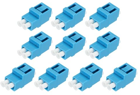 QUARKZMAN 10 Stück Glasfaser Adapter LC auf LC UPC (hoch und niedrig) Single Mode Duplex Adapter für Netzwerk Internet Verbindung