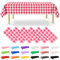 NACHLYNN 6 Stück Einweg Tischdecke 137 x 274 cm Rosa und Weiß Kariert Rechteckige Tischabdeckung Wasserdicht Gartentischdecke für Festivals Party Hochzeiten Brautpartys Geburtstag Dekorationen