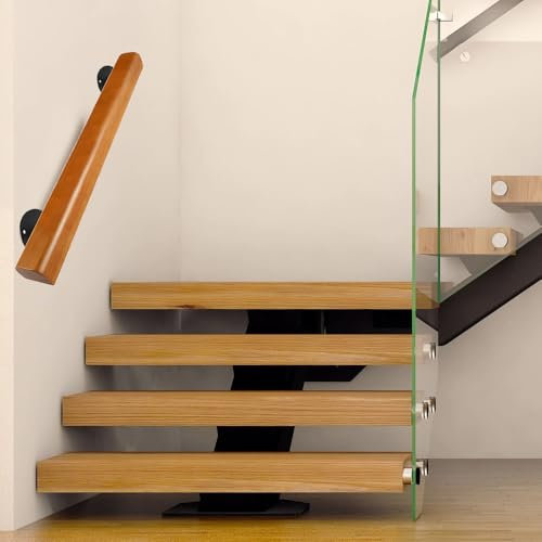 90cm Pasamanos de madera escaleras interiores, Barandillas escaleras Montados Modernos con Capacidad de carga 180KG, Pasamanos Seguridad Anticaída para el hogar, el pasillo, los lofts y las terrazas