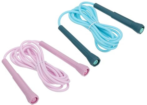 PATIKIL Jump Ropes for Fitness, 2 Pack Workout Jumping Rope Adjustable PVC Tangle-Free Skipping Rope for Teens Adult Beginners, Purple/Blue