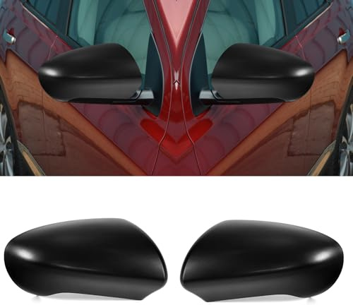 TTCR-II 2PCS Spiegelkappen Kompatibel mit Nissan Qashqai J10 2007-2014 | Rückspiegel Abdeckung Qashqai Spiegelkappen Nissan J10 Seitenspiegelgehäuse Links und Rechts (Schwarz)