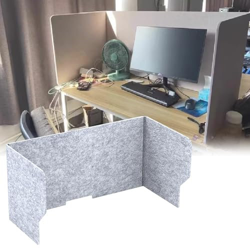 SAGIDAR Schalldämmender Sichtschutz Freistehend, Schreibtischteiler Grau Nies- Und Hustenschutz, 60/80/100cm Faltbar Trennwand Optimiert Die Raumakustik, Für Schule, Büro, Bibliothek(100cm)