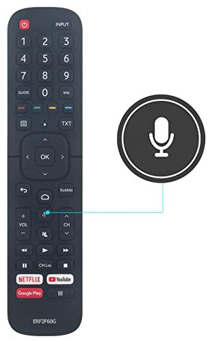 ERF2F60G Telecomando vocale sostituito Adatto per Hisense FHD Smart TV 40A5700FA 40AE5600FA 43A5700FA 32A5720FA 32A5700FA 40A5720FA 32AE5600FA 40A35EEAS 32A34EEAS 32A56E 40A56E Con funzione vocale