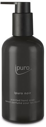ipuro Classic NOIR Savon pour les mains 250 ml – Savon liquide végétalien, avec rose, patchouli, eucalyptus et coco – Parfum oriental – Testé dermatologiquement – Distributeur de savon noir – Savon