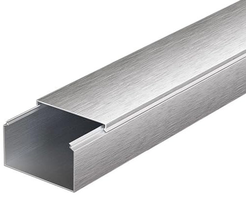 Serenitison Square Box Cable Trunking,Aluminum Alloy Trunking,Self Adhesive Cable Hider,Outdoor Cable Protector,1m Long*2,Anti Trampling,Pressure Resistant,For Offices,Retail,Gyms,Factories,Garages