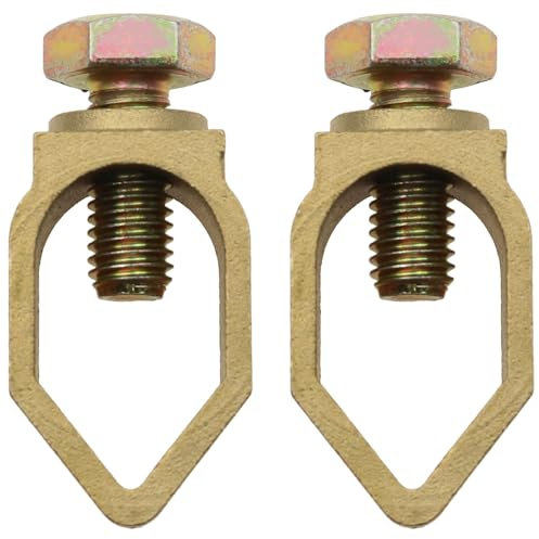 safycaby 2 PCS 5/8-Inch Direct Burial Copper Ground Rod Clamps Grounding Rod Clamp Copper Ground Clamp for Electrical Grounding Systems (5/8)