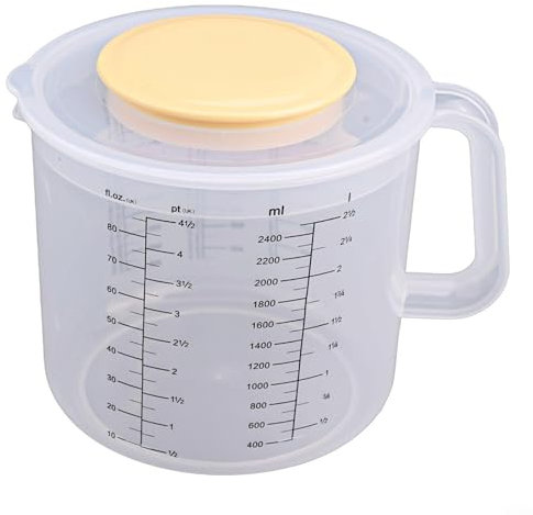 Taza medidora para hornear, jarra medidora de plástico, jarras medidoras para hornear, cocinar, cuenco de plástico transparente de 2,5 L para hornear, líquido y sólido
