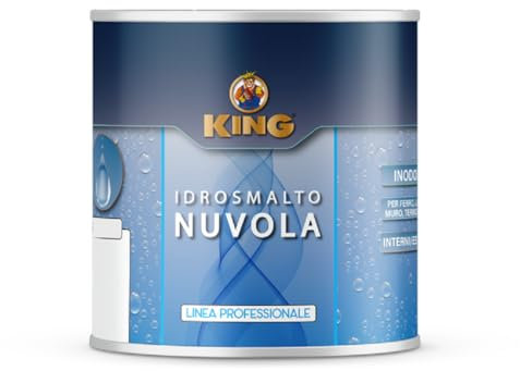 King NUVOLA, Smalto Acrilico all'acqua per la protezione e finitura Brillante o Opaca di Legno, Ferro, Plastica e Lamiere Zincate (BIANCO OPACO, 100ml)