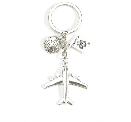 Reise Geschenk Schlüsselanhänger Pass Immer Gut Auf Dich Auf Flugzeug Schlüsselanhänger für Auto mit Passport Weltenbummler Geschenke Glücksbringer Geschenk