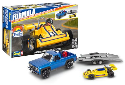 Revell Modellbau 78 Chevy 4x4 Pickup + Malibu GP Virage and Trailer