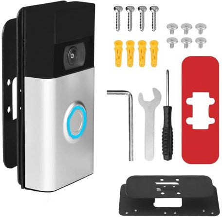 KWJEIULSOQ Adjustable 45°-135° Doorbell Angle Mount Compatible With Video Doorbell 3/3 Plus/4 Doorbell, 2/2020 Release, 3M adhesive Or Screw Perforated Ring Doorbell Bracket Mount