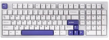 EPOMAKER Galaxy100 QMK/VIA Gaming Keyboard with 8000mAh battery, 1800 Aluminum Mechanical Keyboard with Numpad, USB-C/BT5.0/2.4Ghz Wireless, Hot Swappable (White, Marble White Switch)