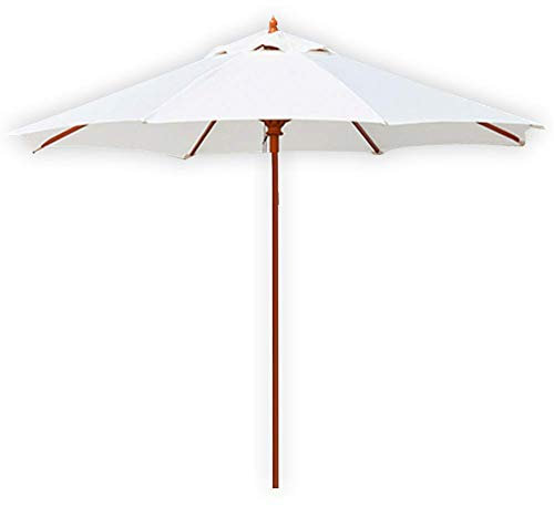 DLAZUM Parasol de Jardin octogonal en Bois de 2,7 m/8,9 pi, Pliable, Protection UV, étanche, pour Tente de Plage, Piscine, terrasse,White-A