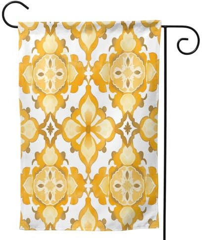 Mexpekil Drapeau marocain jaune de 71,1 x 101,6 cm double face, drapeau de bienvenue décoratif d'extérieur pour terrasse, cour, pelouse