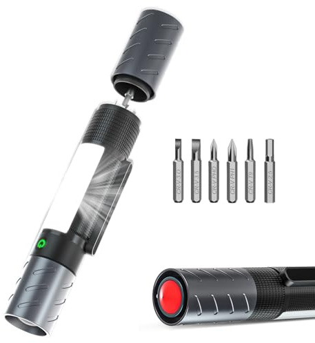 Linterna recargable para coche, kit de emergencia para coche, incluye interruptor de ventana, destornillador, 4 modos de iluminación principal, 3 modos de iluminación lateral, haz alto y bajo