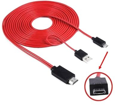 GARIOUANS Câble Adaptateur Micro USB vers Interface Vidéo HDTV Compatible Galaxy Note Plug And Play Contrôle Tv à Distance Prise Charge HDCP et Transfert Haute Vitesse