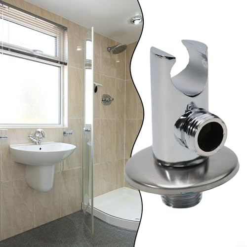HomeVortex Wandmontierter Duschschlauchanschluss mit Schwenkhalterung und verchromter Legierung Ellenbogen, 1/2 Zoll IPS-Anschluss für Handbrausen oder Bidet-Sprüher
