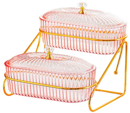 MotiveTech Bol à Fruits Secs, Assiette à Apéritif, Assiette à Noix, Récipient de Rangement pour Noix et Fruits Secs, 2 Layers Style C
