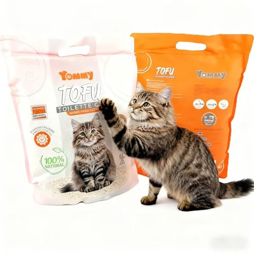 Tofu Katzenstreu, BPS 6L, 100 % natürlich, biologisch abbaubar, staubfrei und geruchsneutral, leicht zu reinigen und geruchsneutral, (1, Zitrone)
