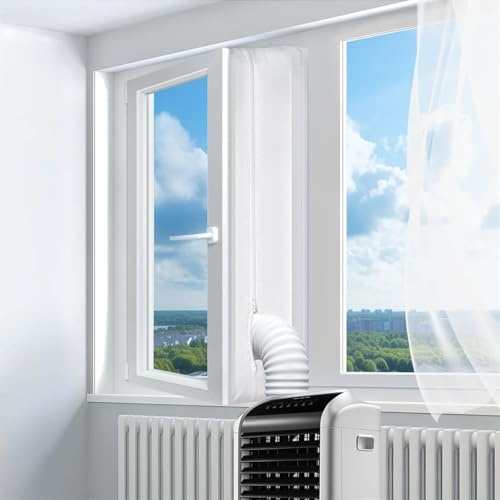 400cm Guarnizione Finestra Condizionatore, Condizionatore Portatile Kit Finestra, Kit Condizionatore Finestra, Adatto Per Finestre a Battente, Lucernari, Senza Forare, Facile Da Montare, Bianco