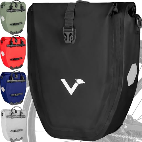 Valkental® Große & wasserdichte Gepäckträgertasche - Fahrradtasche für Gepäckträger mit großen Reflektoren [Abschließbar] Bombenfester Sitz - Mehrfach ausgezeichnet - Gefertigt für Langlebigkeit