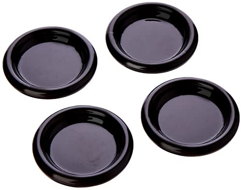 Merriway BH01782 Heavy Duty Steel Castor Cups with Carpet Base for Hard Floors, Outer Dimension 45mm, Inner Dimension 35mm - Pack of 4 Pieces, Beige, Brown