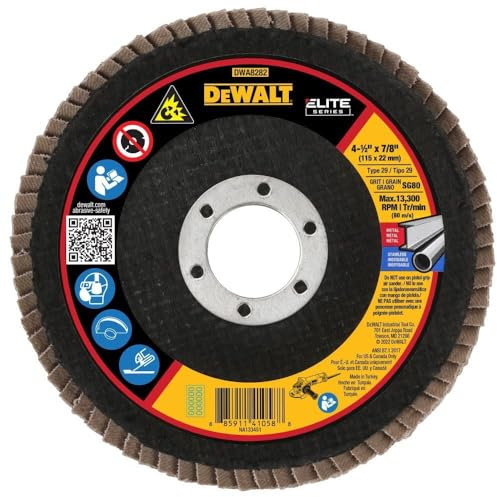 DEWALT DWA8282 80G T29 XP Ceramic Flap Disc, 4-1/2 x 7/8
