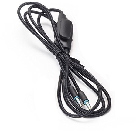 Logitech Original Geflochtenes 3,5 mm 4-poliges Kabel mit Inline-Steuerung für G633 und G933 Gaming Headset (1,5 m)