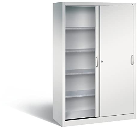 Schwerlast-Werkzeugschrank mit Schiebetüren, 4 Böden, H1950xB1200xT500mm