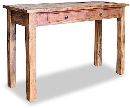 vidaXL Konsolentisch mit 2 Schubladen Handgefertigt Konsole Beistelltisch Sideboard Flurtisch Ablagetisch Frisiertisch Recyceltes Massivholz 123x42x75cm