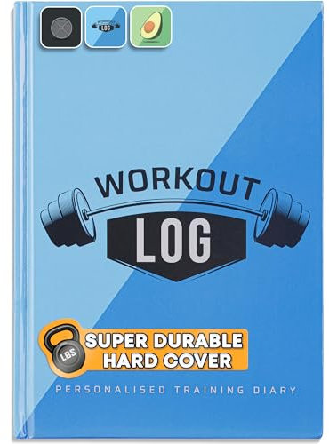 Workout Planner for Daily Fitness Tracking & Goals Setting (A5 Size, 6” x 8”, Azure Blue), Men & Women Home & Gym Training Diary w/Hardcover, Log Book Journal for Weight Loss by Workout Log Gym