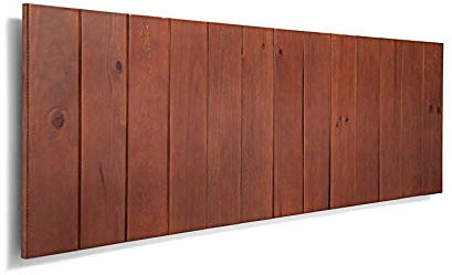 SUENOSZZZ-ESPECIALISTAS DEL DESCANSO Cabecero de Cama de Madera ANETO Color Nogal para Pared. Cabecero de Tablas Verticales. Estilo Vintage, para Camas de 135