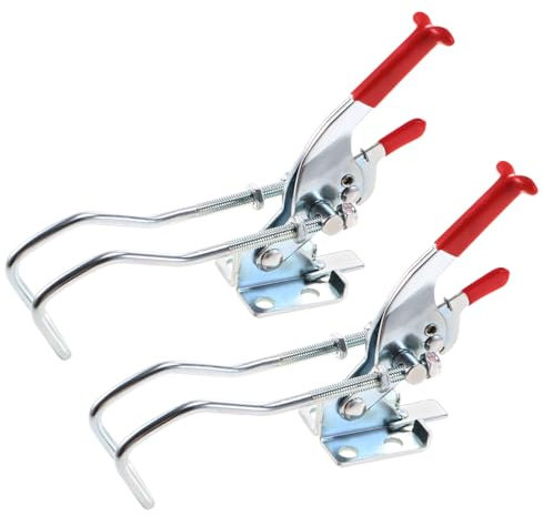 sourcing map 771lbs Adjustable Draw Latch Galvanized Iron Hook Bolt Self-Lock Toggle Clamp, 2 Pcs