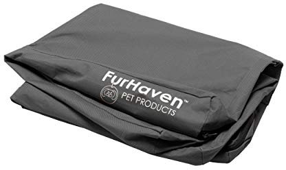 Furhaven Ersatzbezug für Hundebett, wasserabweisend, für drinnen und draußen, mit Logo-Druck, Steingrau, Jumbo (Größe XL)