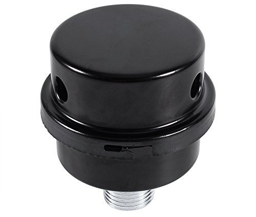 Silenziatore compressore aria, filtro silenziatore attacco filettato 1/2 pollice, silenziatore filtro aspirazione filtro aria riduzione rumore per compressore aria oil-free nero