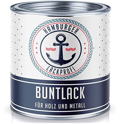 Hamburger Lack-Profi 1L - 2in1 Alkyd Buntlack matt für Außen in RAL - Wetterfester Lack und Grundierung für Holz & Metall (RAL 7033 Zementgrau)