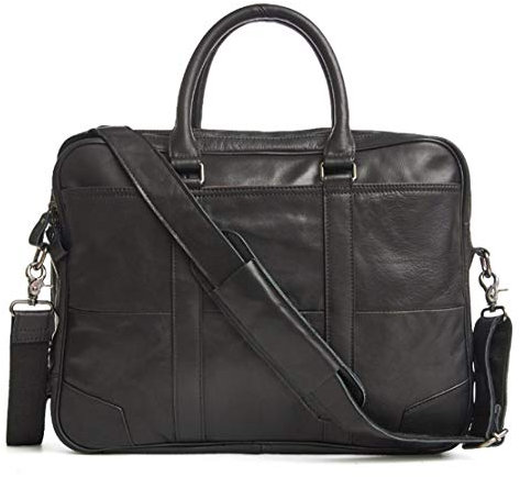 Herren Laptoptasche Arbeitstasche Handtasche, Echtes Leder erweiterbar Doppel Fach Aktenkoffer 15inch Laptop Tote Messenger Schultertasche Fit Business College-Reisen Laptop Businesstasche Schultertas