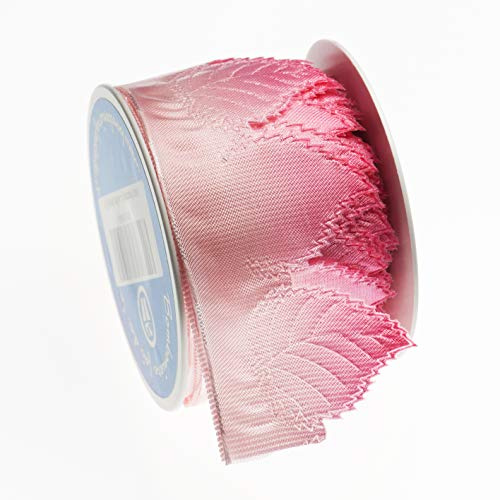 Nastro Portaconfetti Micol, Organza e Gros grain, Videoistruzioni, Made in Italy, rotolo 7 metri (Sfumato Rosa Shocking, 7.0)