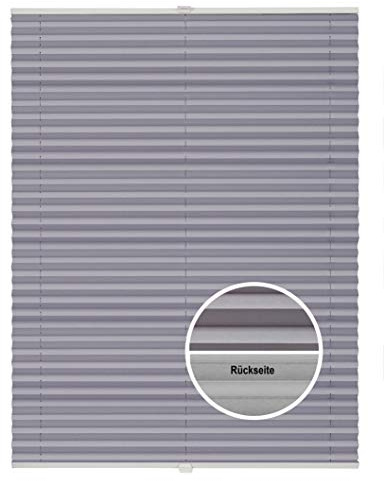 ondeco Plissee Thermo ohne Bohren mit Klemmträger,Sonnenschutz für Fenster innen, lichtschutz und Blickdicht, Faltrollo Sichtschutz für Tür, Jalousie Rollo leicht verdunkelnd Flieder 55x130 cm