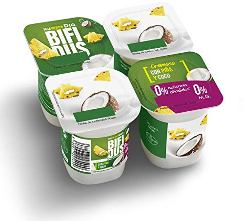 DIA BÍFIDUS cremoso con piña y coco 0 % pack 4 unidades 125 gr