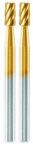 Dremel MAX Hochgeschwindigkeits-Fräsmesser (194DM) 2 Hochgeschwindigkeits-Fräsmesser mit Titanbeschichtung zum Schnitzen und Gravieren, 3,2 mm, max. Lebensdauer