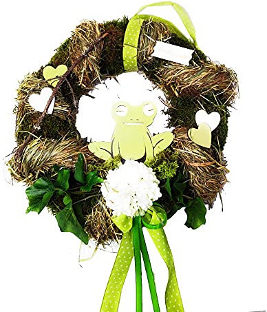 CREAFLOR HOME Türkranz Ø 35 cm Frosch, grün-weiß