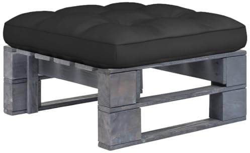 vidaXL Kiefernholz Grau Imprägniert Gartenhocker Fußhocker Sitzhocker Fußbank Hocker Gartentisch Palettenhocker Beistelltisch Couchtisch Palettenmöbel