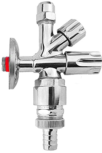 MegaHaustechnik Kombi-Eckventil Wandanschluß selbstdichtend 1/2 Zoll AG, Rückflußverhinderer mit Rohrbelüfter, 10mm Rohr-AußenØ, 3/8“ AG für Flex- Panzerschlauch, Tülle AußenØ 14mm 1/2“ Schlauch