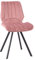TRISENS Esszimmerstühle Küchenstuhl Polsterstuhl Design Stuhl mit Rückenlehne, mit Sitzfläche aus Samt, Gestell aus Metall, Farbe:Rosa, Menge:1 St.
