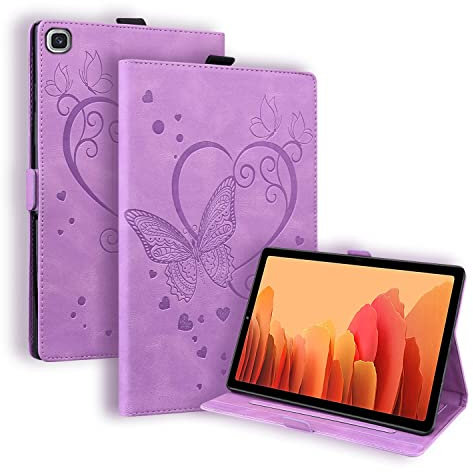 Auslbin Coque pour Samsung Galaxy Tab S5e 10.5 Pouces 2019 (SM-T720/T725) Housse Papillon Modèle de Cuir PU avec Fonction Support Étui de Protection Tablette pour Samsung Galaxy Tab S5e (Violet)