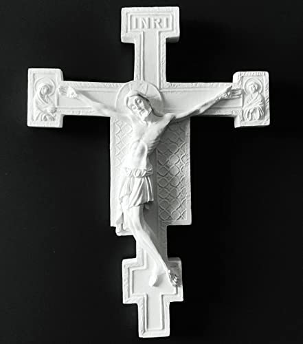 Semeid Kruzifix San Damiano Wandkreuz, Jesus Wandkreuz, Statue Kunstfigur für Zuhause, Raumdekoration, religiöses Geschenk